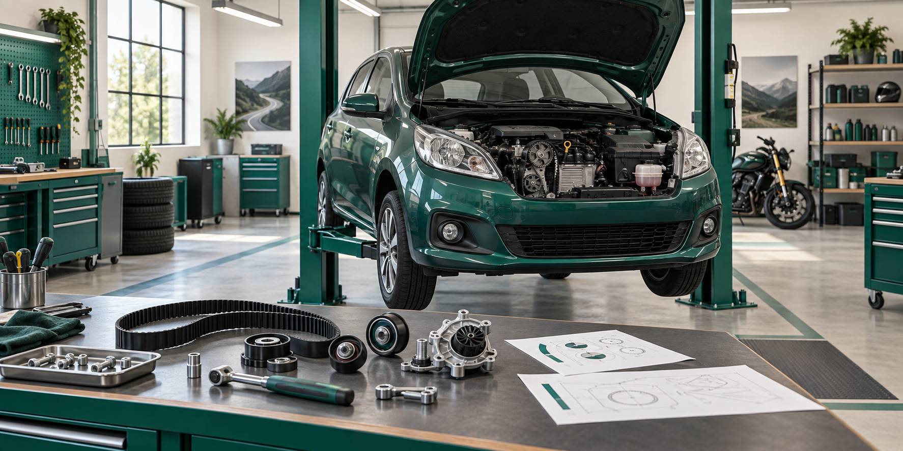 Illustration éditoriale du sujet : Coût estimé pour le remplacement de la courroie de distribution sur une Citroën C2